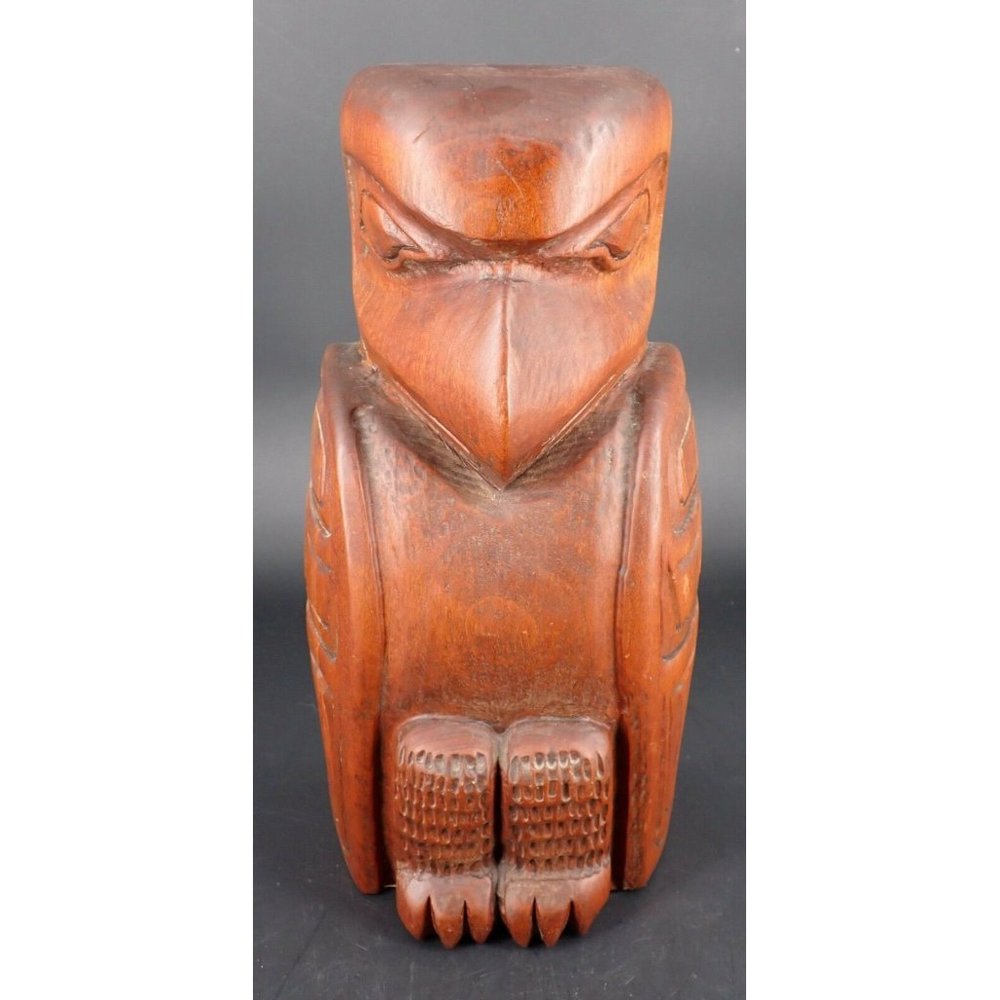 Solid Wood Carved Eagle Totem by J Michael Funter Bay Alaska Weimer Gallery